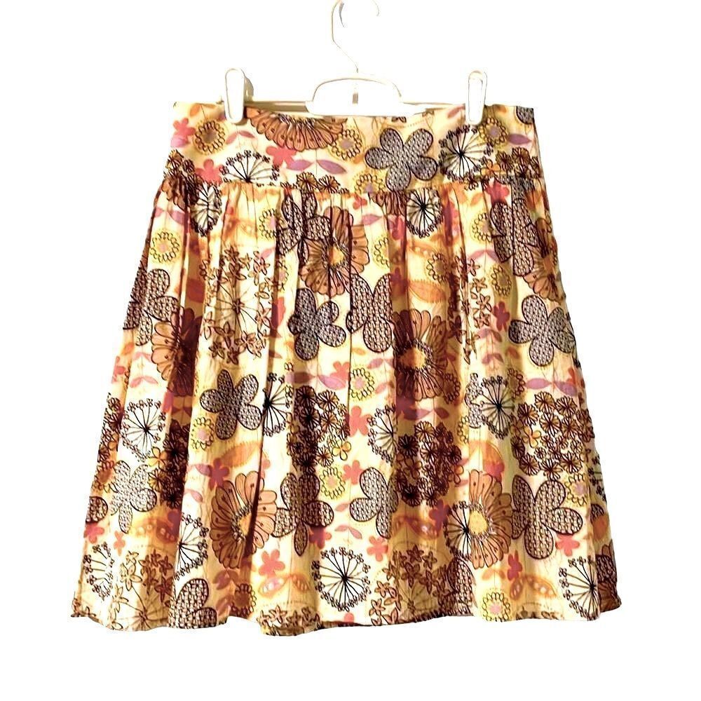 Mimi Chica cute lined cotton floral print skirt with invisible zipper size Small